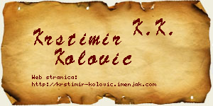 Krstimir Kolović vizit kartica